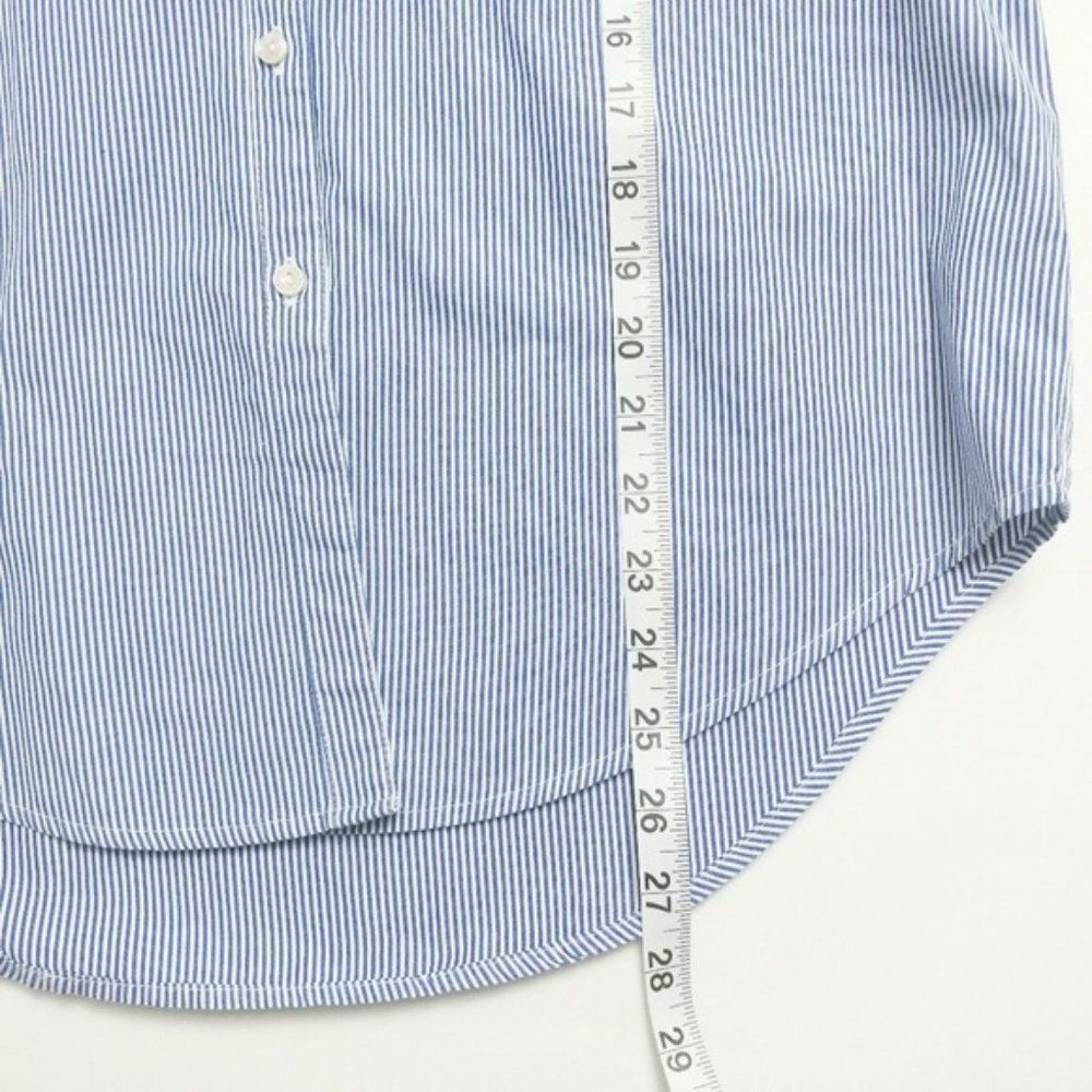 Zara Basic Striped Button Down W/ Floral Blouse - image 6